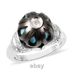 925 Sterling Silver Rhodium Over White Zircon Promise Ring Jewelry Gift Size 9