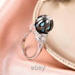 925 Sterling Silver Rhodium Over White Zircon Promise Ring Jewelry Gift Size 9