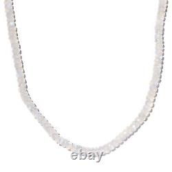 925 Sterling Silver Rhodium Plated Beaded Necklace Jewelry Gift Size 18 Ct 100