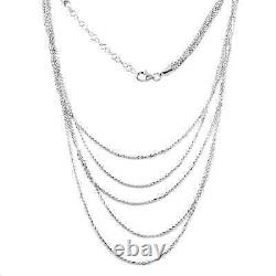 925 Sterling Silver Rhodium Plated Necklace for Women Size 17 Birthday Gifts