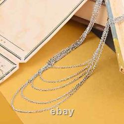 925 Sterling Silver Rhodium Plated Necklace for Women Size 17 Birthday Gifts