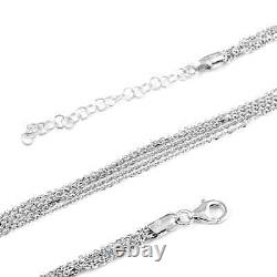 925 Sterling Silver Rhodium Plated Necklace for Women Size 17 Birthday Gifts