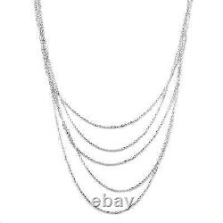 925 Sterling Silver Rhodium Plated Necklace for Women Size 17 Birthday Gifts