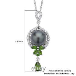 925 Sterling Silver Rhodium Plated Pendant Necklace Jewelry Gift Size 18 Ct 1.1