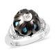 925 Sterling Silver Rhodium Plated White Zircon Ring Jewelry Gift For Her