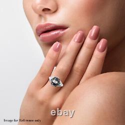925 Sterling Silver Rhodium Plated White Zircon Ring Jewelry Gift For Her