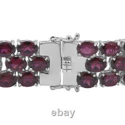 925 Sterling Silver Rhodolite Garnet Bracelet Jewelry Gift Size 7.25 Ct 64.8