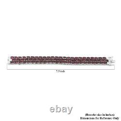 925 Sterling Silver Rhodolite Garnet Bracelet Jewelry Gift Size 7.25 Ct 64.8