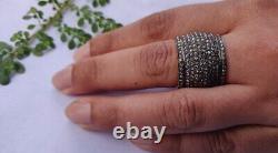 925 Sterling Silver Ring Eternity Diamond Band Wedding Gift Silver Jewelry Women