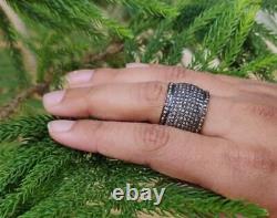 925 Sterling Silver Ring Eternity Diamond Band Wedding Gift Silver Jewelry Women