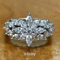 925 Sterling Silver Rings for Women Elegant Women Diamond Jewelry Gift Sz 6-10