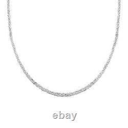 925 Sterling Silver Rope Necklace Jewelry Gift for Women Size 18 19.7 Grams