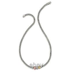 925 Sterling Silver Rose Yellow Gold Tone Cubic Zirconia Cz Beads Link Mesh