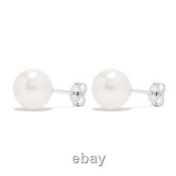 925 Sterling Silver Round White Freshwater Cultured Pearl Bridesmaid Gift St