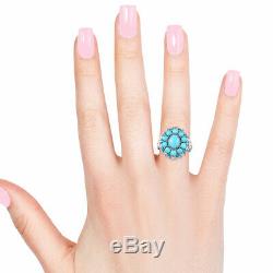 925 Sterling Silver Sleeping Beauty Turquoise Ring Gift Jewelry Ct 4.9