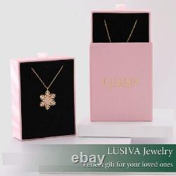 925 Sterling Silver Snowflake Pendant Necklace For Women Christmas Jewelry Gifts