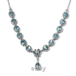 925 Sterling Silver Topaz Necklace Platinum Over Jewelry Gift Size 18 Ct 5.5