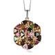 925 Sterling Silver Tourmaline Pendant Necklace Jewelry Gift Size 20 Ct 5.2