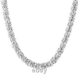 925 Sterling Silver Twisted Link 9mm Necklace Jewelry Gift Size 20 42.80 Grams