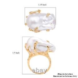 925 Sterling Silver Vermeil Yellow Gold Over Cocktail Ring Jewelry Gift Size 7