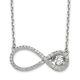 925 Sterling Silver Vibrant Cz Infinity Necklace Pendant Charm Fine Jewelry