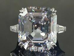 925 Sterling Silver White Asscher 35ct Elizabeth Taylor Inspired Ring Gift Party