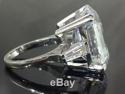 925 Sterling Silver White Asscher 35ct Elizabeth Taylor Inspired Ring Gift Party