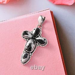 925 Sterling Silver White Buffalo Cross Pendant Jewelry Gift for Women Ct 10.5