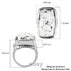 925 Sterling Silver White Buffalo Solitaire Ring Jewelry Gift Size 10 Ct 24.6