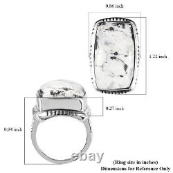 925 Sterling Silver White Buffalo Solitaire Ring Jewelry Gift Size 7 Ct 24.6