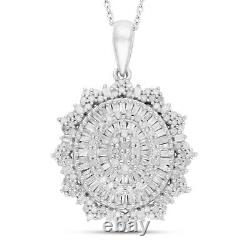 925 Sterling Silver White Diamond Bridal Anniversary Pendant Jewelry Gift Ct 0.5