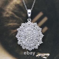 925 Sterling Silver White Diamond Bridal Anniversary Pendant Jewelry Gift Ct 0.5