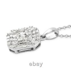 925 Sterling Silver White Diamond Pendant Necklace Jewelry Gift for Women Ct 1