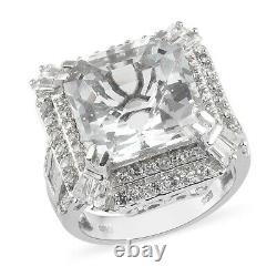 925 Sterling Silver White Topaz Ring Jewelry Gift for Women Size 9 Ct 19
