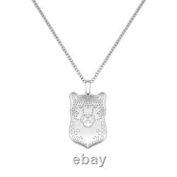 925 Sterling Silver Wild Leopard Snow Leopard Necklace Gift For Leopard Lovers