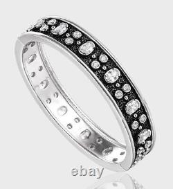 925 Sterling Silver Women's Classic Round CZ Belt Open Bangle Party Jewelry Gift