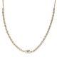 925 Sterling Silver Yellow Gold Plated Moissanite Tennis Necklace Size 18 Ct 6.4