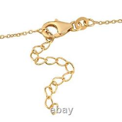 925 Sterling Silver Yellow Gold Plated Moissanite Tennis Necklace Size 18 Ct 6.4