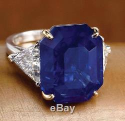 925 Sterling silver Cz Blue Emerald White Triangle Beautiful Ring Gift Niki Gems