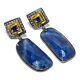 925 Sterling silver Earring Studded with Sapphire & Pave Diamond jewelry Gift