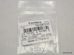 AUTHENTIC PANDORA SAFETY CHAIN 2-TONE SIGNATURE WithCZ'S 796269CZ RETIRED HING BX