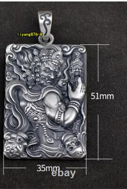 Acalanatha 999 Sterling Silver Pendant Acala Buddhist Solid Pendant Jewelry Gift