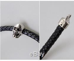 Alexander McQueen Bracelet Leather Skull 354165 J16KI 1000 Mens Womens Auth Gift