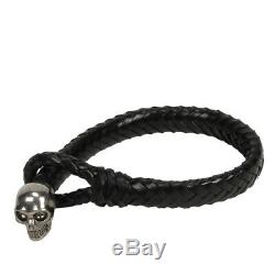 Alexander McQueen Bracelet Leather Skull 370239 J127Y 1000 Mens Womens Auth Gift