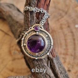 Amethyst Gemstone Necklace Handmade Silver Gemstone Jewelry, Anniversary Gift