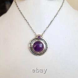 Amethyst Gemstone Necklace Handmade Silver Gemstone Jewelry, Anniversary Gift