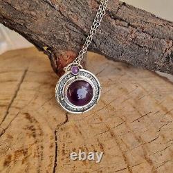 Amethyst Gemstone Necklace Handmade Silver Gemstone Jewelry, Anniversary Gift