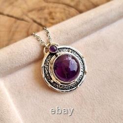 Amethyst Gemstone Necklace Handmade Silver Gemstone Jewelry, Anniversary Gift