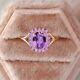 Amethyst Halo Ring, 925 Sterling Silver Wedding Ring, Lavender Jewelry Gift For