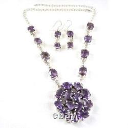 Anniversary Gift For Wife 925 Silver Natural Amethyst Gemstone Boho Jewelry Set